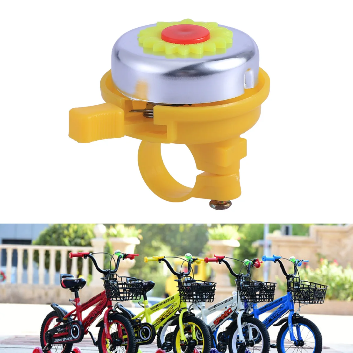 

Bike Bell Kids Red Cute Plastic Metal Bell Easy Install for Cycling Boys Girls Handlebar Horn