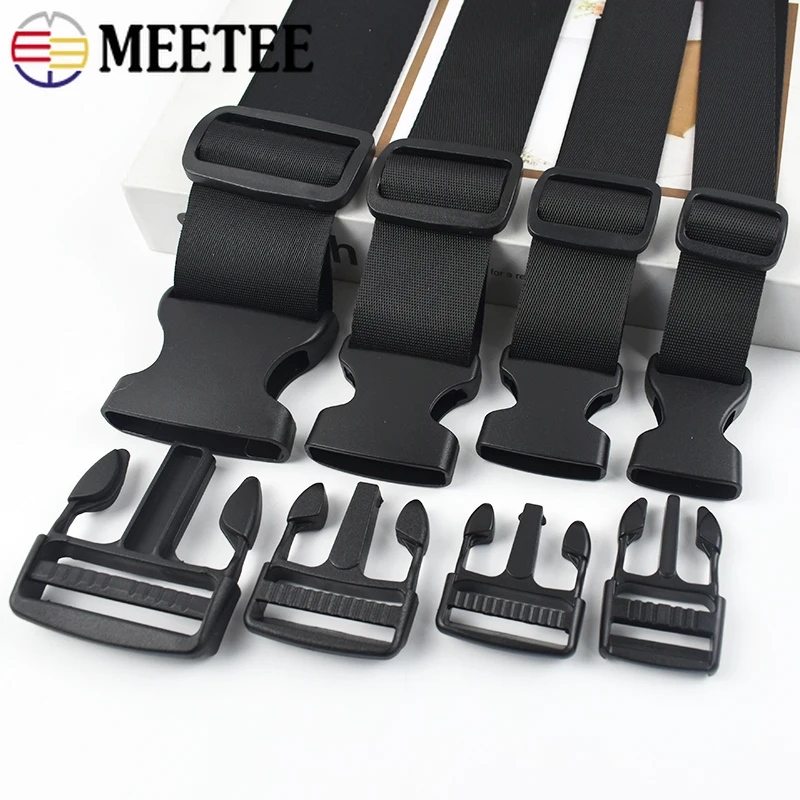 

1-5Sets 15-38mm Tri-Glide Sliders Nylon Webbing Tape Plastic Release Buckle Seat Belt Backpack Straps Adjuster Suit Accessories
