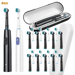 Electric Toothbrush Rotary Rechargeable Electric Tooth Brush for Adults Smart Tooth Brush Teeth Cleaner with 8 Soft Brush Heads