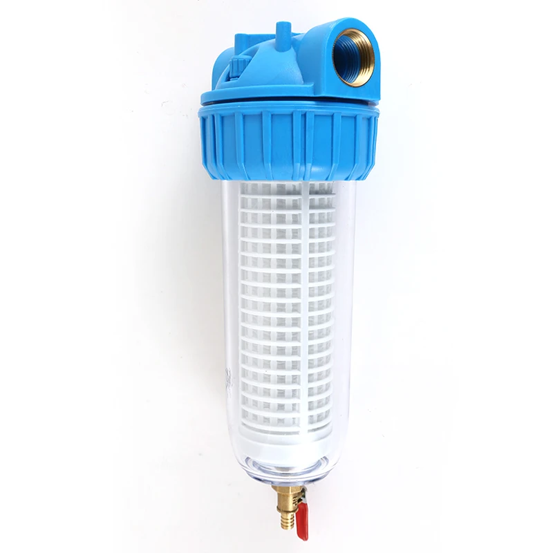 

10 inch Transparent Backwash Water Purifier Filter High Pressure Washer Filter With Sewage Outlet