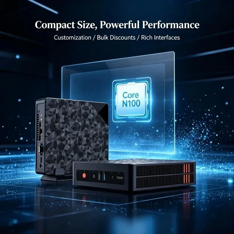 Hot Sale Assembled Barebone Mini PC Core N100 – New 100% Genuine, Great for Office Gaming Home Business Use