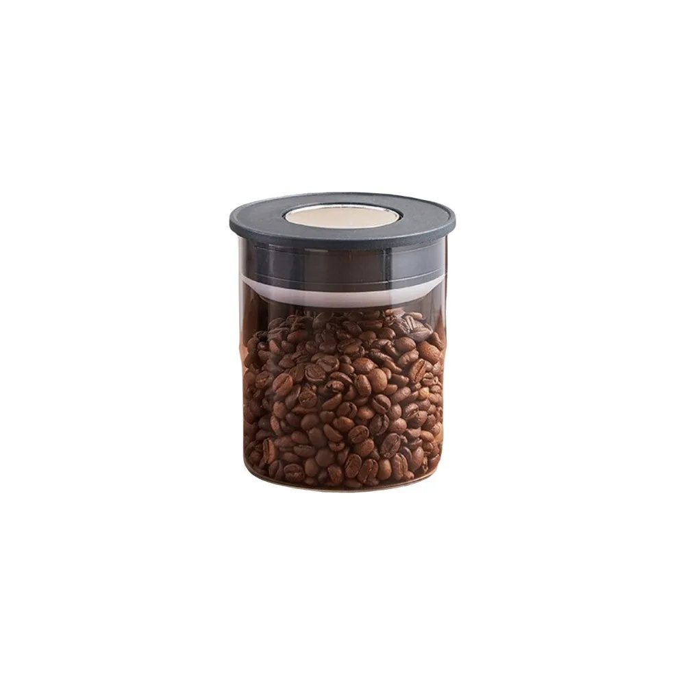Glass Vacuum Sealed Tank Transparent Manual Vacuum Vacuum Coffee Canisters Press Type Fresh Keeping Coffee Beans Storage Bottle