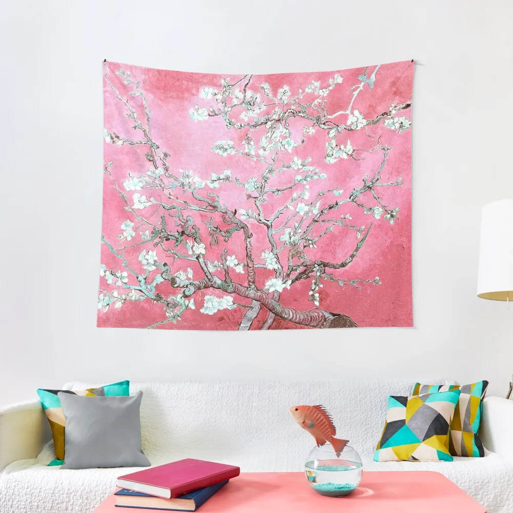 

almond blossoms van gogh pink & blue Tapestry Bed Room Decoration Decor Home House Decor Wallpaper Bedroom Tapestry