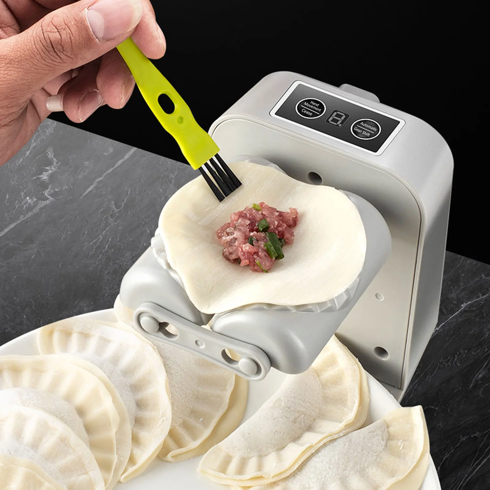 Electric Dumpling Maker 1200mAh Rechargeable Automatic Dumpling Maker with Filling Spoon Brush 2 Modes Efficient Dumpling Maker