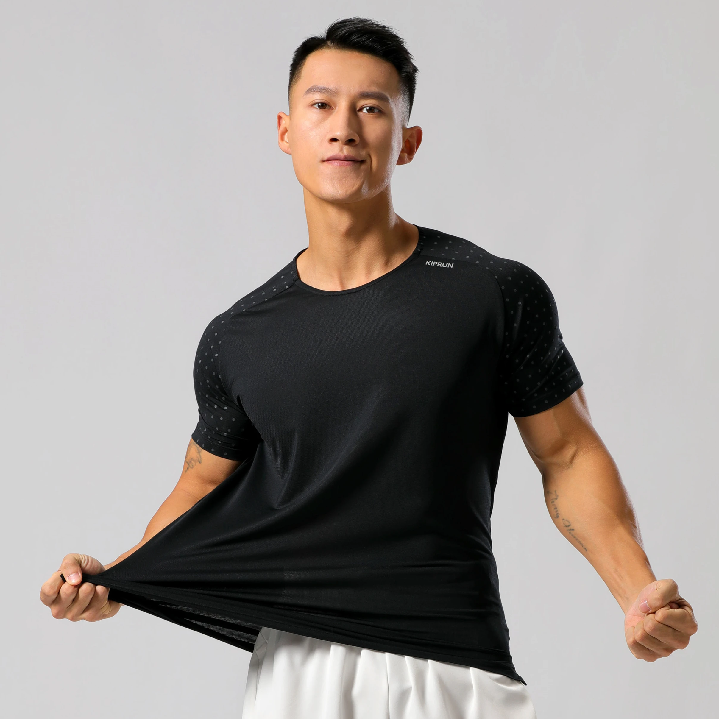 قمصان رجالي للجري، قمصان رياضية، قميص للياقة البدنية بأكمام قصيرة، قمصان ملابس، ملابس، مجال المسار، سريع الجفاف، مرن قابل للتنفس #5
