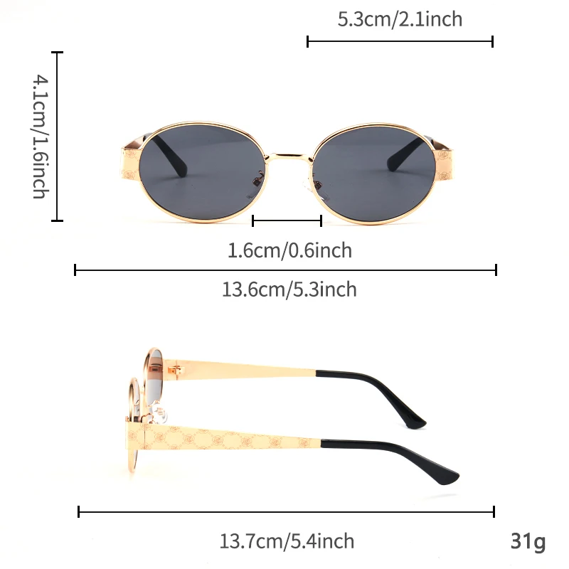 1Pc Unisex Mode Gläser Neue Universal Luxus Metall Runde Rahmen Retro Vielseitig Casual Trendy Weihnachten Geschenk Black Friday Dail