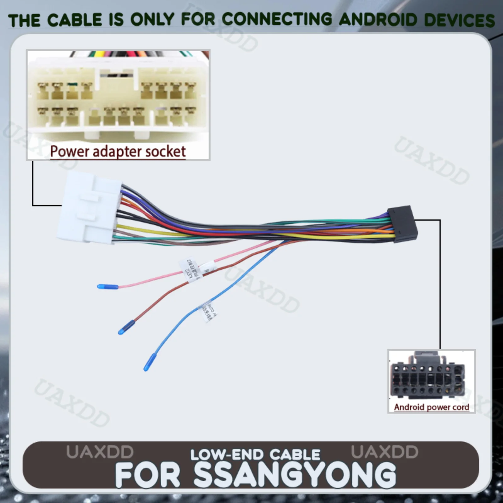 FOR SsangYong Tivolan Cable Canbus Wire Car UAXDD Decoder Harness CD Electric Automotive Accessories Lead Flex Current Line Cord