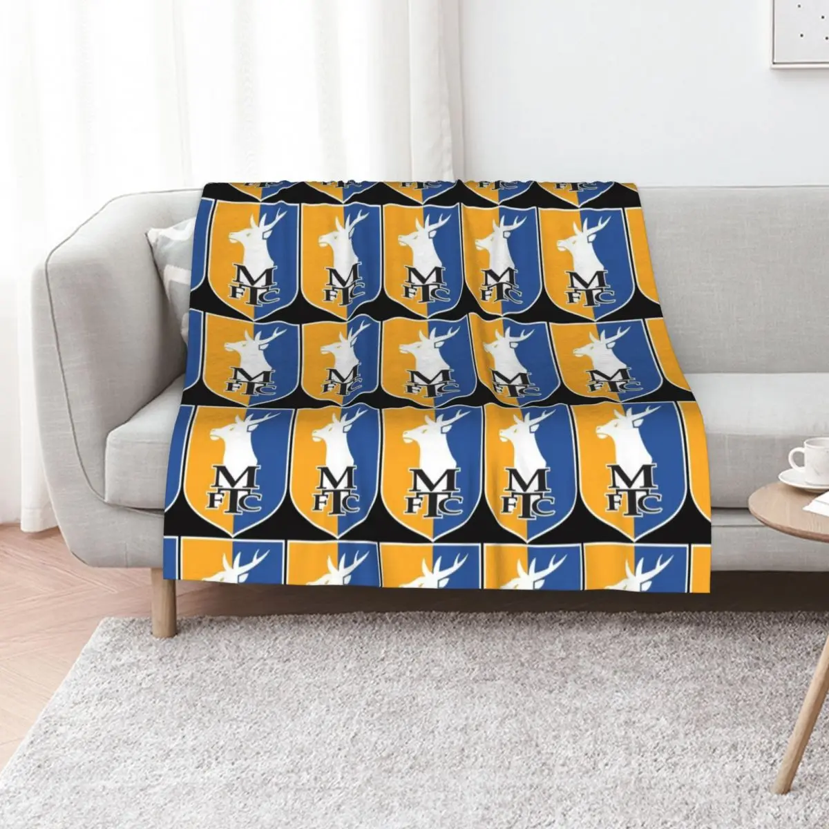 مانسفيلد تاون شارة كلاسيكية تي شيرت رمي بطانية كبيرة سرير ناعم أسرة شتوية بطانيات زخرفية