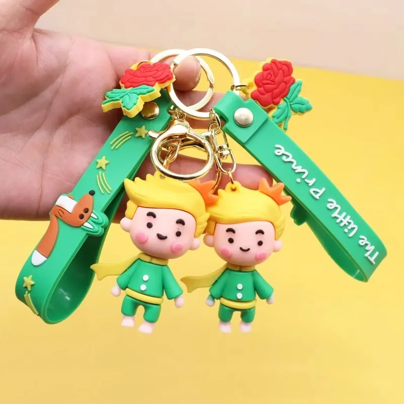 Cute Creative Gift Little Prince Doll Keychain Petit Prince Key Ring Pendant Women Girl Bag Car Accessories Silicone Keychins