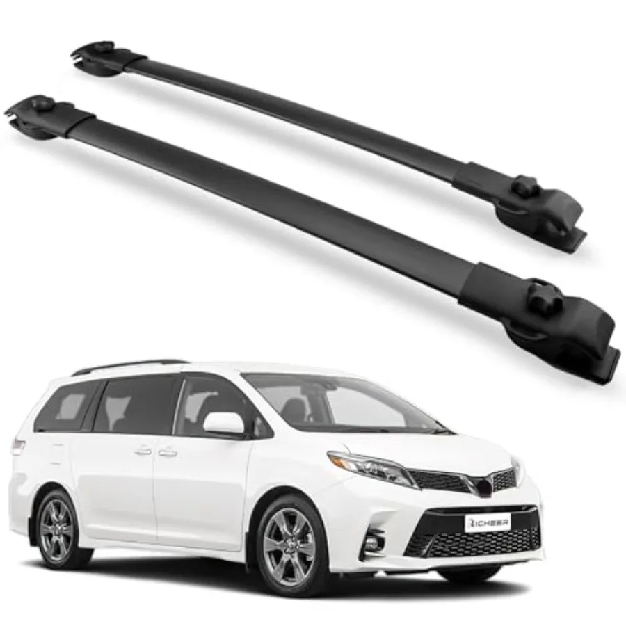 

Багажник на крышу (220 фунтов/100 кг) для Toyota Sienna 2011-2020 с высокими боковыми рейлингами, сверхпрочные алюминиевые поперечины для грузовых багажников на крышу