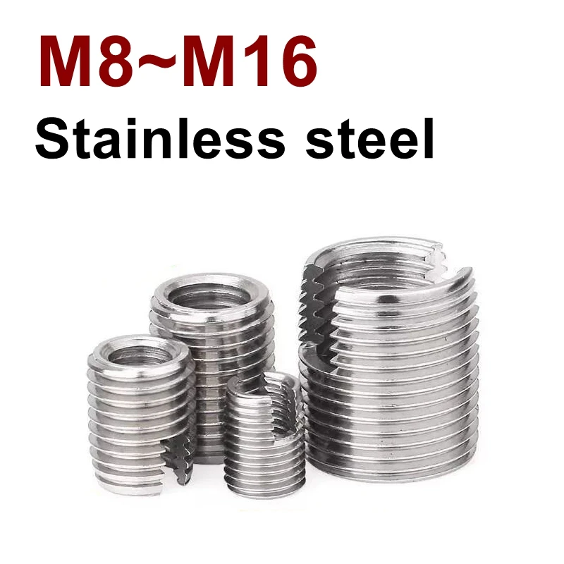 M8~M16 Stainless steel 302 slotted type Self Tapping insert nut Bushing Wire Thread Repair Insert