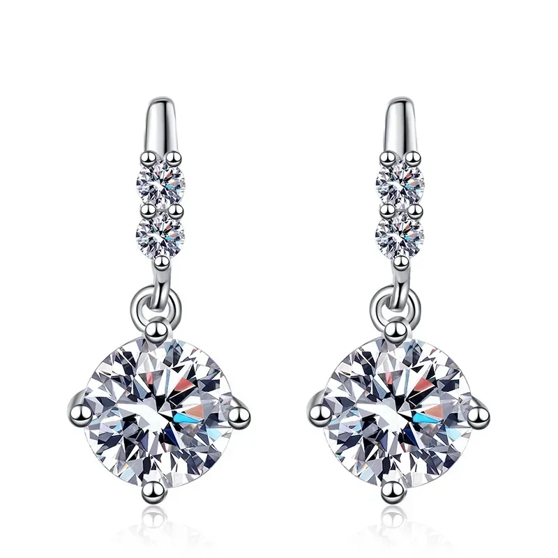 Solid 14K White Gold AU585 Platinum PT950 Earrings earrings earrings female moissanite earrings tassel spirit earrings