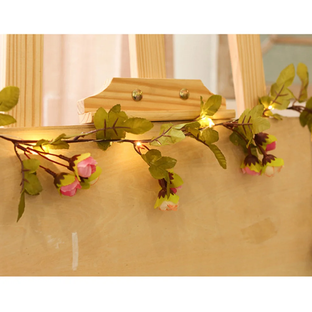 

2.2M Rose Flower Simulated Rattan Fairy Light For Wedding Party Festival Garden Christmas Decor Holiday String Lights Rose