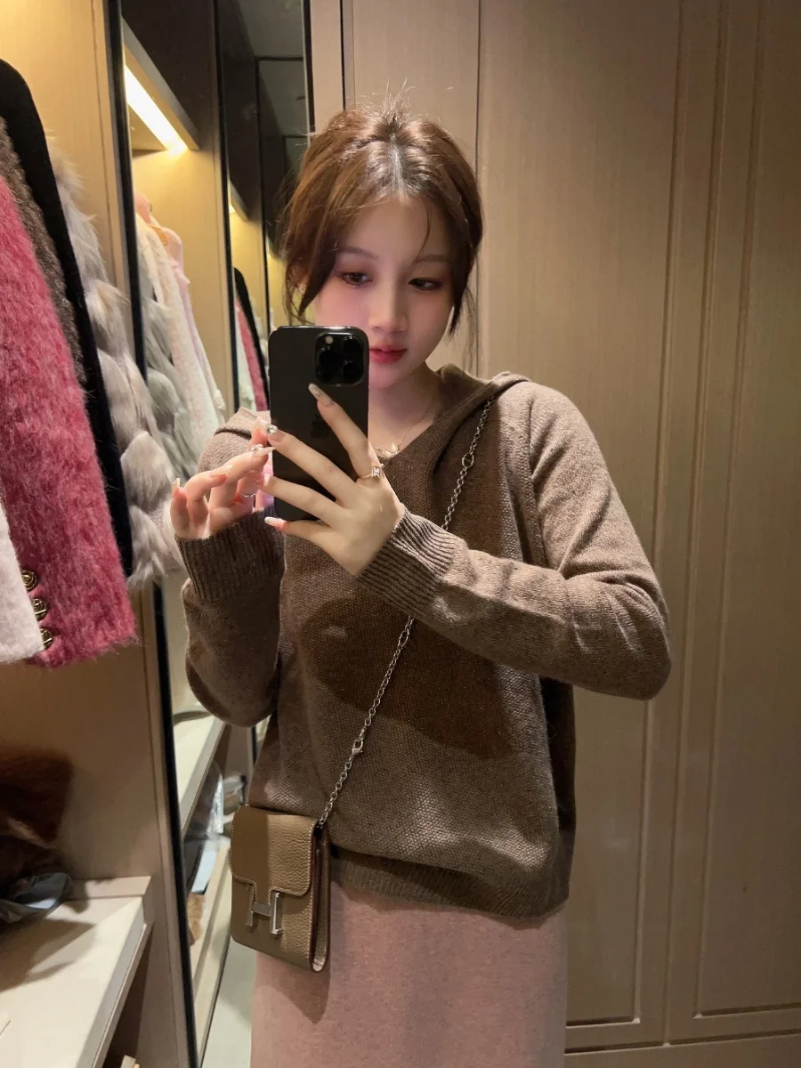 

Вязаный свитер с V-образным вырезом, утепленный, из шерсти, для повседневной носки, зимний, с длинными рукавами, женский