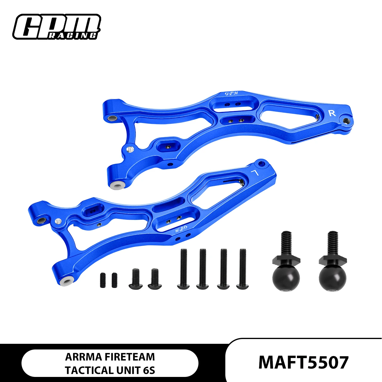 

GPM CNC Aluminum Front Lower Arms For ARRMA 1/7 Fireteam Tactical Unit 6S Blx
