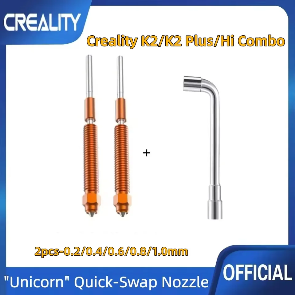 

Сопла Creality K2/K2 Pro/K2 Plus 0,4/0,6/0,8 мм, быстросменное сопло для 3D-принтера, сопло из медного сплава и закаленной стали серии K2