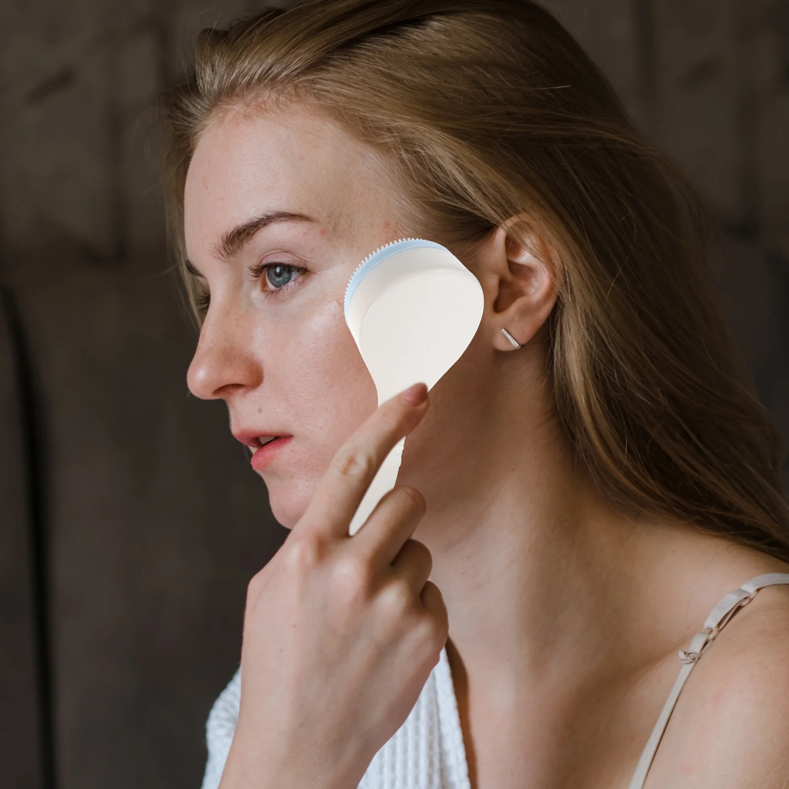 2Pcs Silicone Face Brush Facial Cleansing Brush Massage Skin Cleanser Non-Slip Handle Suitable for Babies Teens Seniors