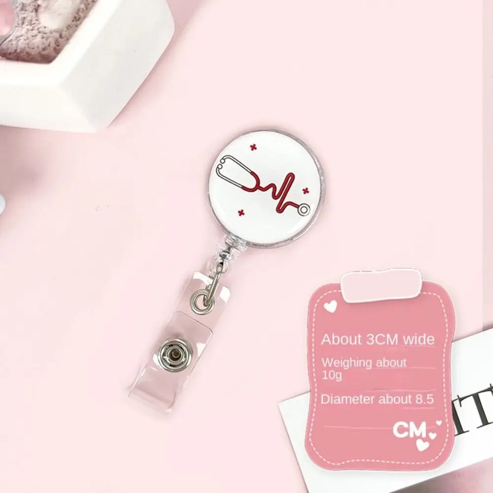 

Easy To Pull Buckle Nurse Retractable Badge Reel ID Card Accessories Simplicity Nurse ID Card Clips Cute Fashion