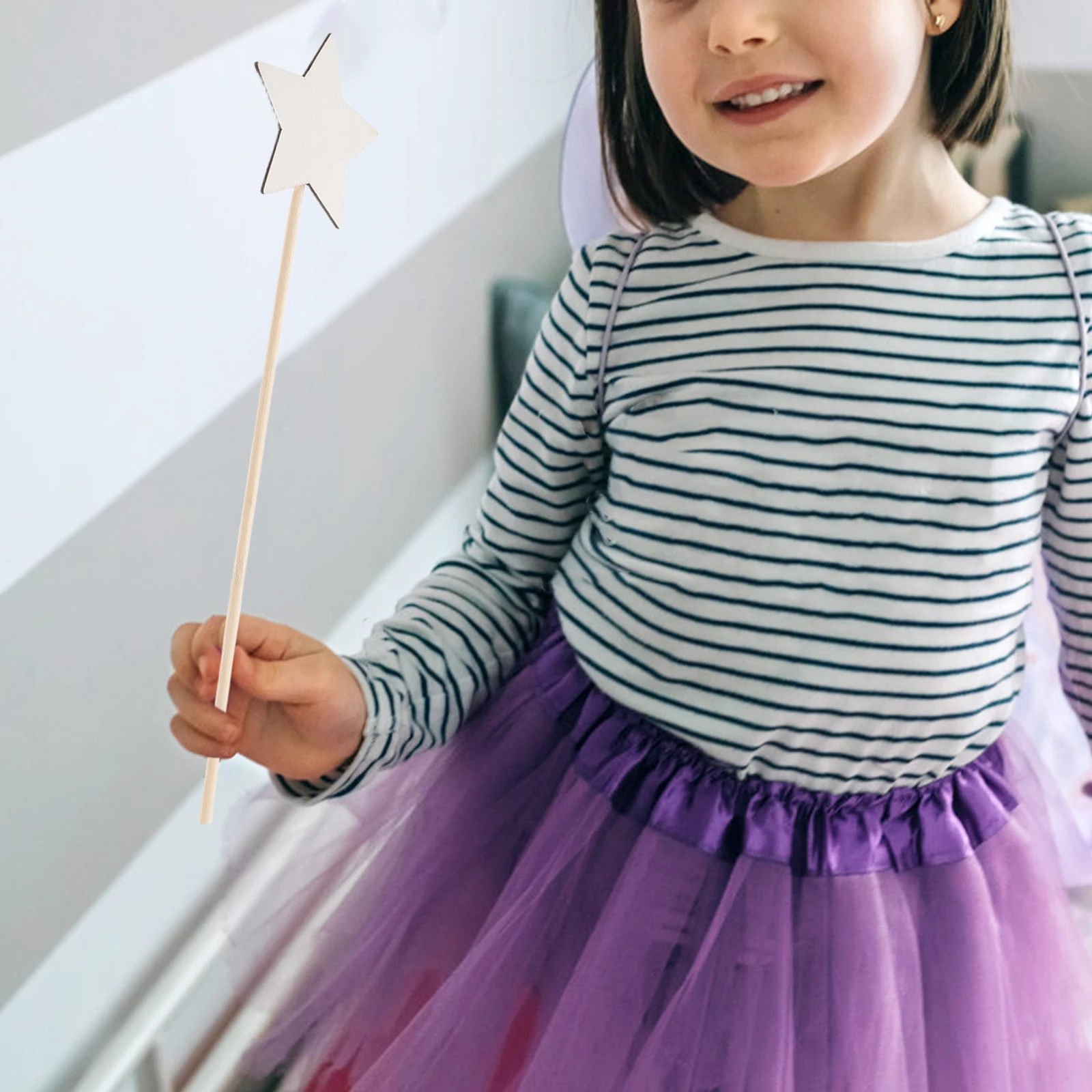 

10Pcs DIY Wooden Star Wands Kit Blank Unfinished Fairy Stick for Kids Princess Craft Party Supplies Star Wand Wood Fairy Stick
