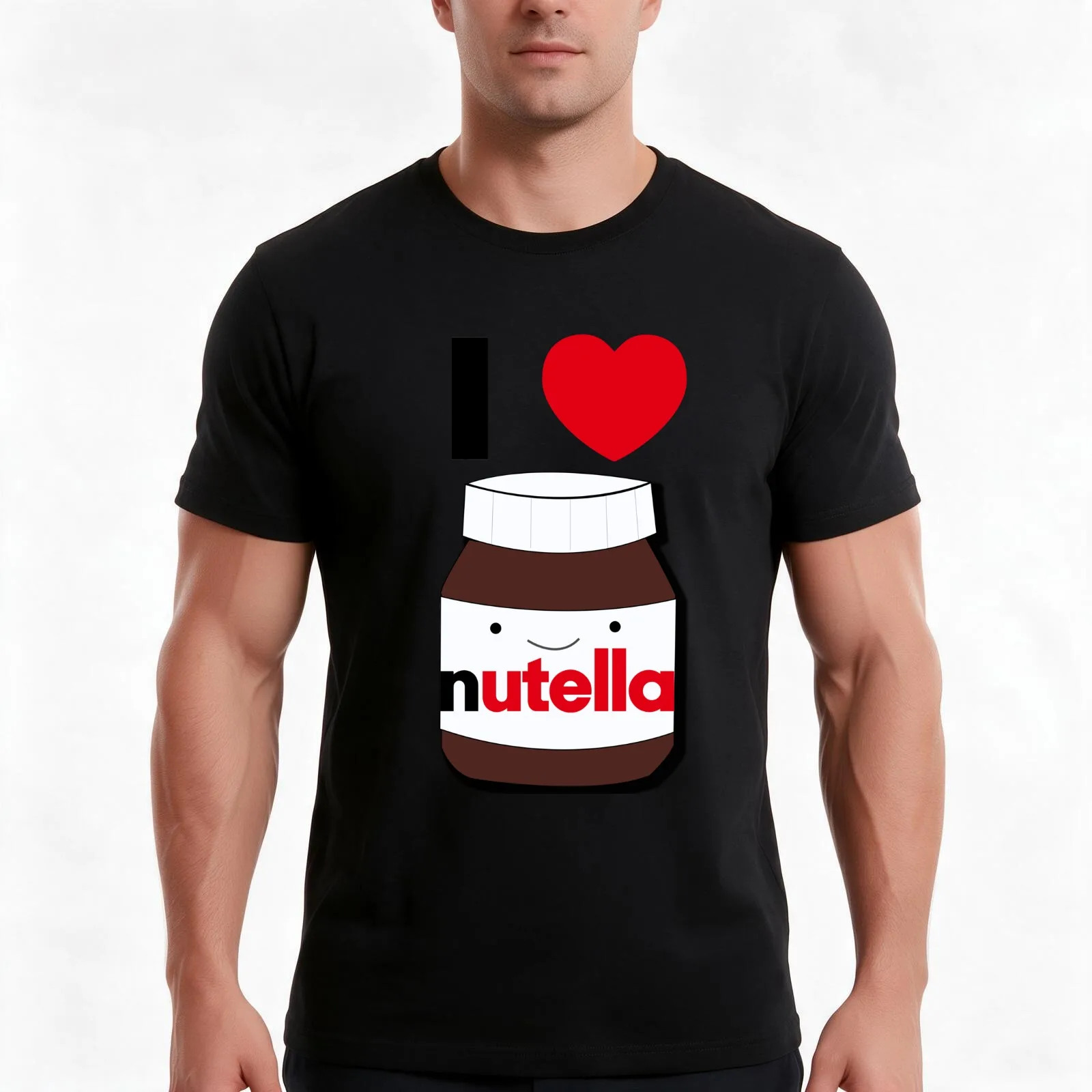I love Nutella T-Shirt Summer Casual Cotton Tee Oversized Streetwear Tops Vintage Graphic Print Loose Fit Short Sleeve