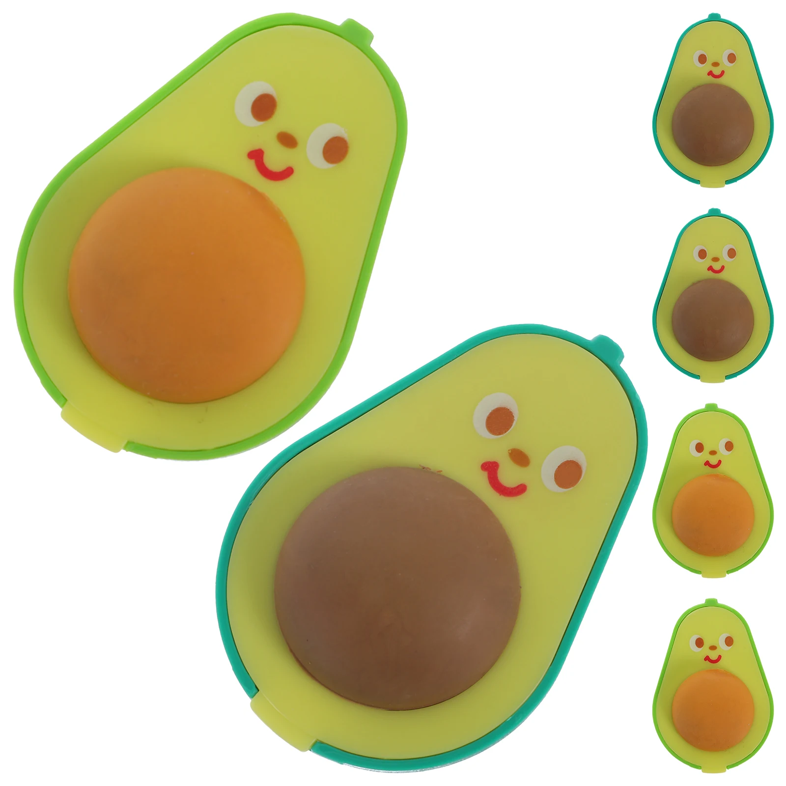 

6pcs Avocado Pencil Sharpener Erasers Cartoon Cute Kawaii Manual Sharpeners Kids School Stationery Gifts Rubber Large