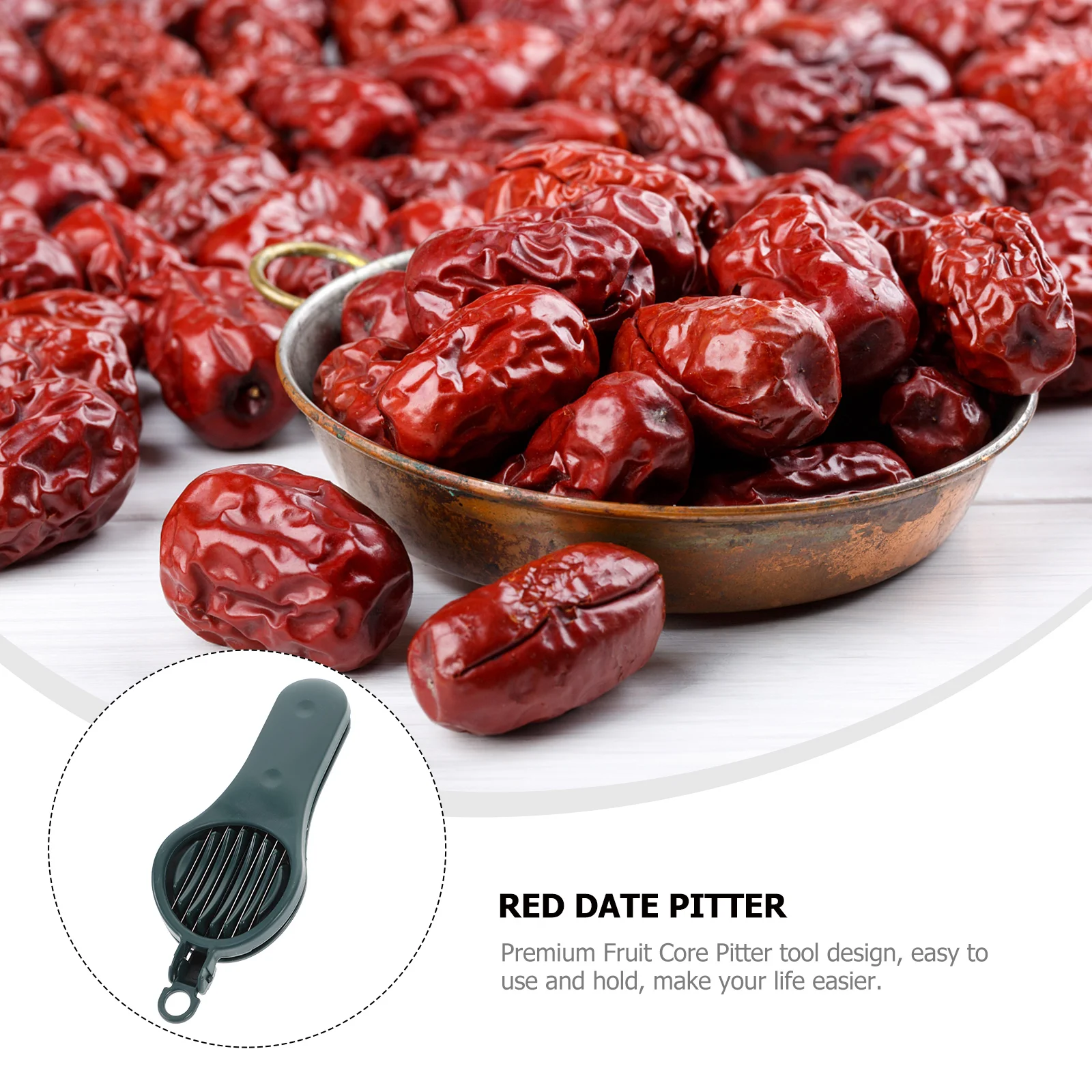 เครื่องมือแยกเมล็ดเชอร์รี่แบบใช้มือ เครื่องหั่นฮอว์ธอร์น เครื่องแยกเมล็ดอินทผลัม เครื่องมือแยกเมล็ดผลไม้แบบพกพาสำหรับครัว เครื่องแยกเมล็ดเชอร์รี่