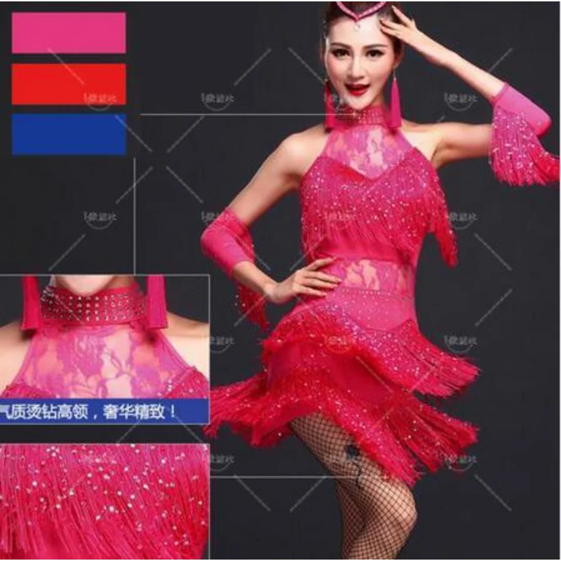 New Latin Dance Dress Women/Girls/Lady New Sexy Fringe Salsa/Ballroom/Tango/Cha Cha/Rumba/Samba/Latin Dresses for Dancing