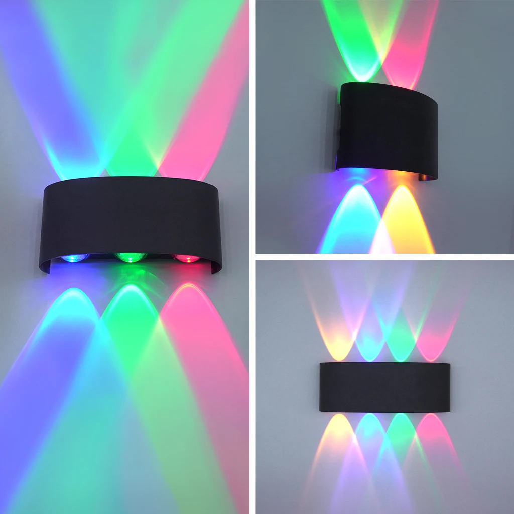 

4W 6W 8W Светодиодный настенный светильник Современный внутренний цветной настенный светильник Коридор Гостиная Фон Спальня Цветная декоративная лампа вверх и вниз