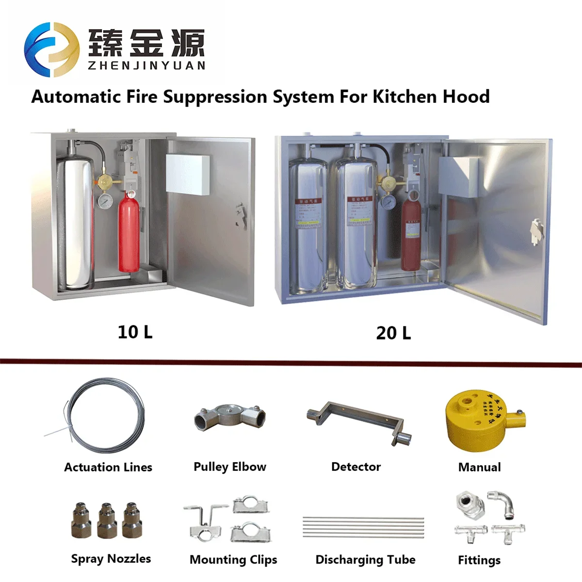 Commercial Kitchen Fire Suppression Equipment Hood Fire Suppression System Rapid Spraying of Water During A Fire