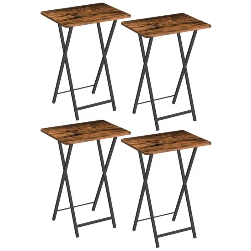 

#c Folding TV Tray Table Set of 4 with Stand Easy Assembly 4 Pieces TV Trays with Holder for Eating TV Dinner Table for Small Sp
