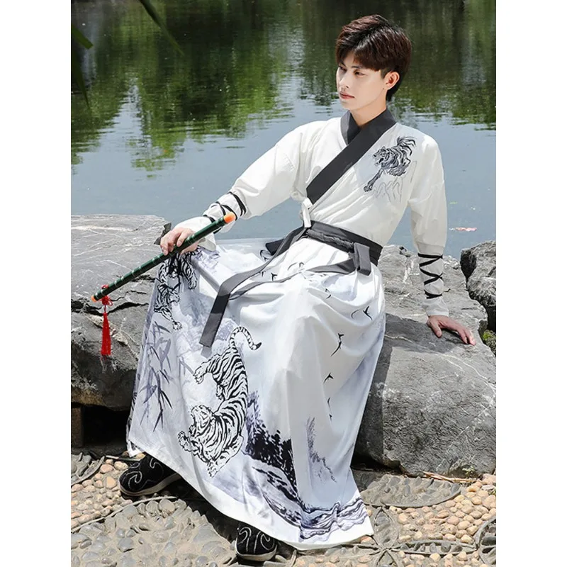 

Hanfu men's and women's summer Chinese style embroidery knight couple CP ancient clothing large size performance set