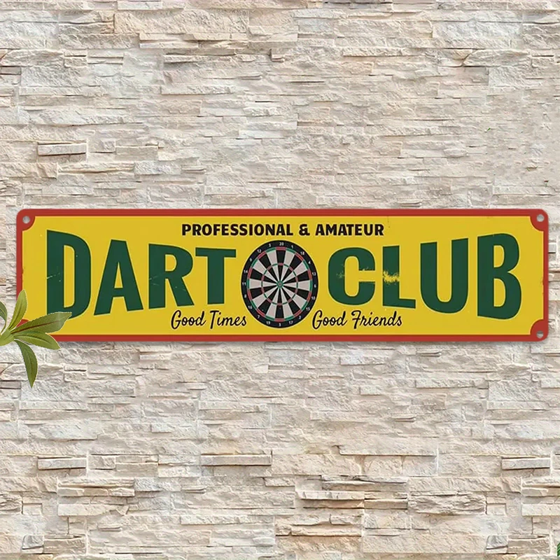 Vintage Dart Club Metal Sign - Retro Aluminum Wall Decor for Game Room, Bar, Man Cave - 