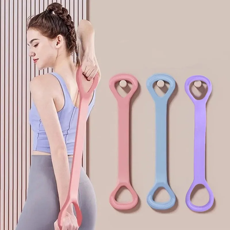 8-Shaped Stretcher For Home Fitness Back Shaping,elastic Band With Open Shoulder and Back Stretching Band for Shoulder Exercise