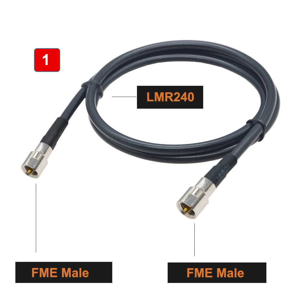 1PCS FME Male to FME Female Jack LMR240 Cable Low Loss 50 Ohm High Quality LMR-240 50-4 RF Coaxial Extension Jumper Cord