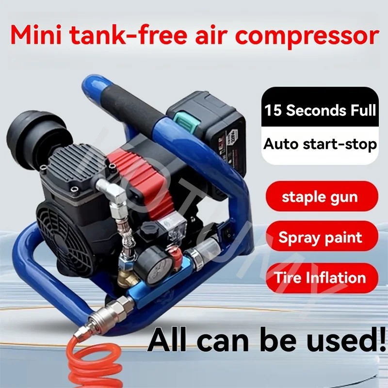 Plug-in wireless AC/DC dual-use multifunctional household portable rechargeable lithium battery air compressor