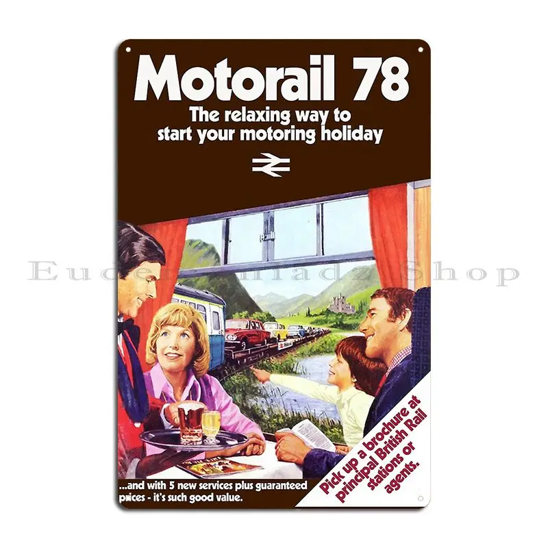 British Rail Motorail Advert Metal Sign PaintingCustom Wall Decor Bar Wall Decor Tin Sign Poster