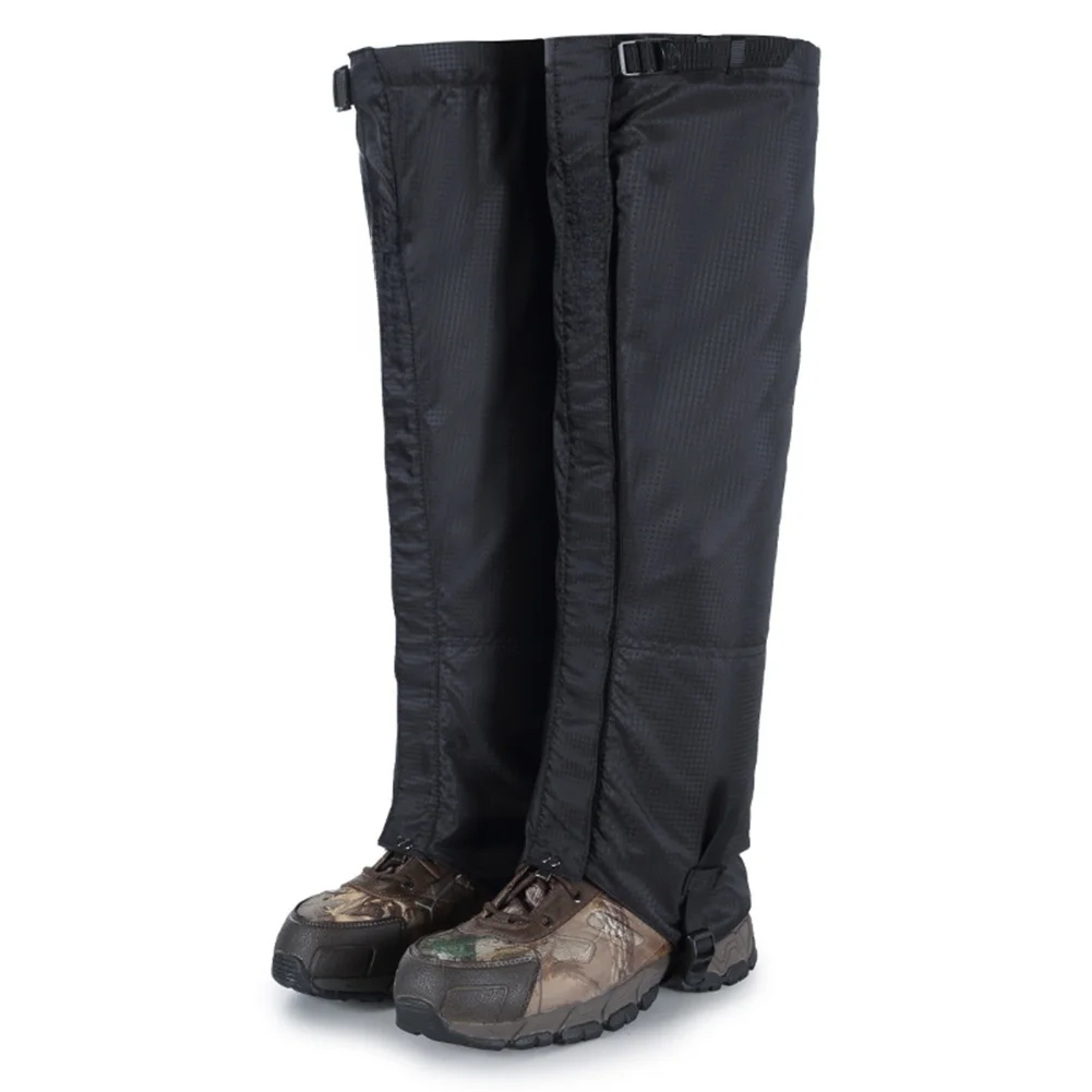 Mountain Gaiters Hiking Gaiters Winter Hiking Black Quick Adjustment Knee Pads For Hiking Splash-proof Fleece-lined