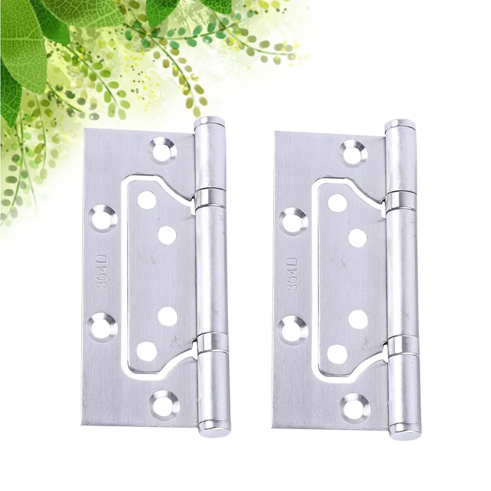

2pcs Stainless Steel Hinges 4 Inch Silent Door Hinges For Kitchen Cabinet Furniture Ball Bearing Smooth Operation Concealed