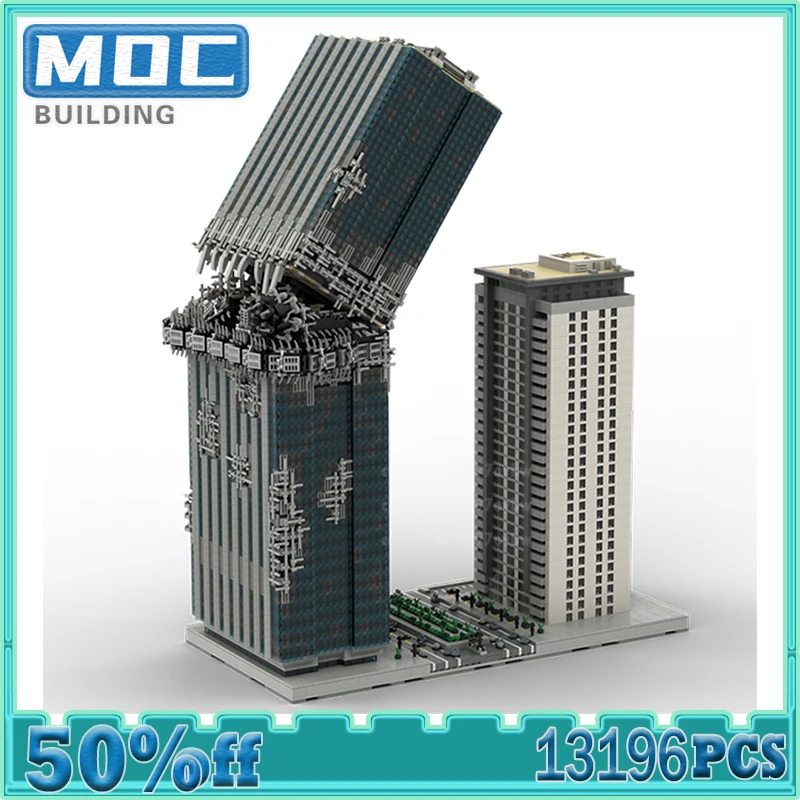 

MOC Building Blocks Skyscraper Collapse REFURBISHED City Street View Model Architecture Bricks DIY Assembly Creative Toy Gifts