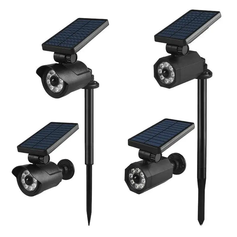 

8 LED Solar Wall Lamp Courtyard Garden Ground Light Motion Sensor Security Lighting Lamp Street Lights Simulation Monitor Camera