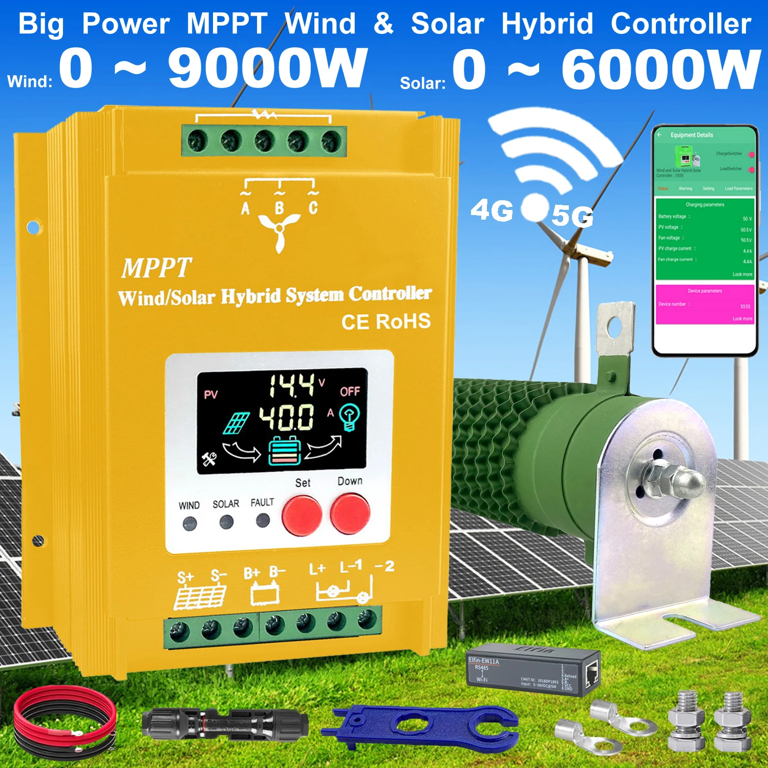 controlador de carga hibrido mppt gerador eolico carregador do painel solar display lcd carga de despejo para sistemas domesticos 3000w 6kw 12 v 24 v 48v 01