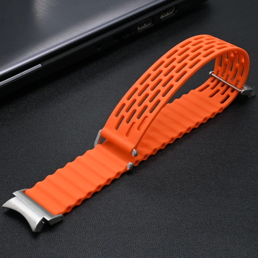 سوار من السيليكون لسامسونج جالاكسي 4/5/، 44 ، 40 ، سوار رياضي قابل للتنفس لمجرة 6 كلاسيكية ، 47: 43