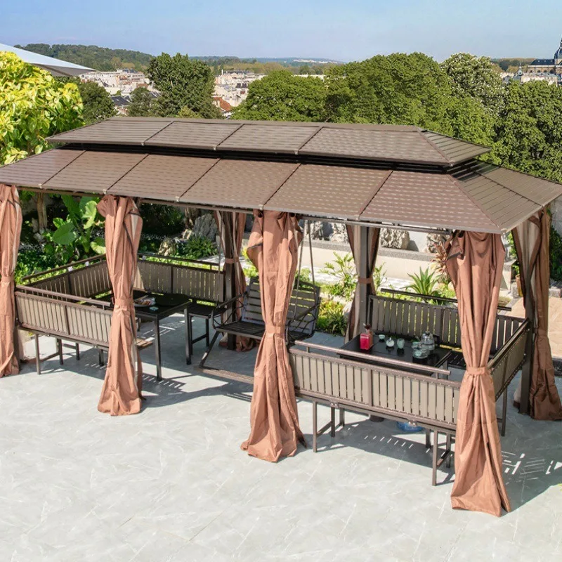 Outdoor pavilion Outdoor courtyard Garden Terrace canopy Villa Leisure wrought iron awning Grape rack Shade pavilion