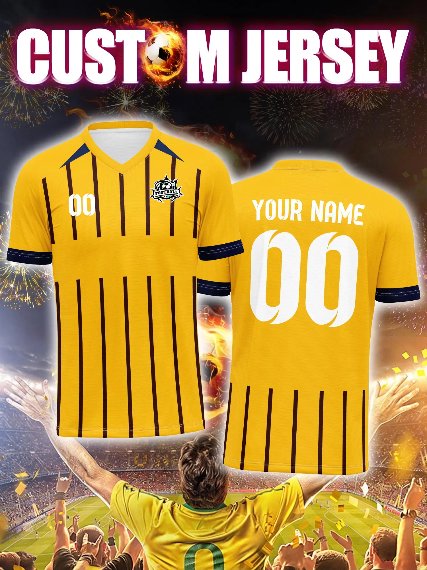 

Спортивная футболка с V-образным вырезом для взрослых и детей, с индивидуальным именем и номером, быстросохнущая, модная, с сублимационной печатью, 2026