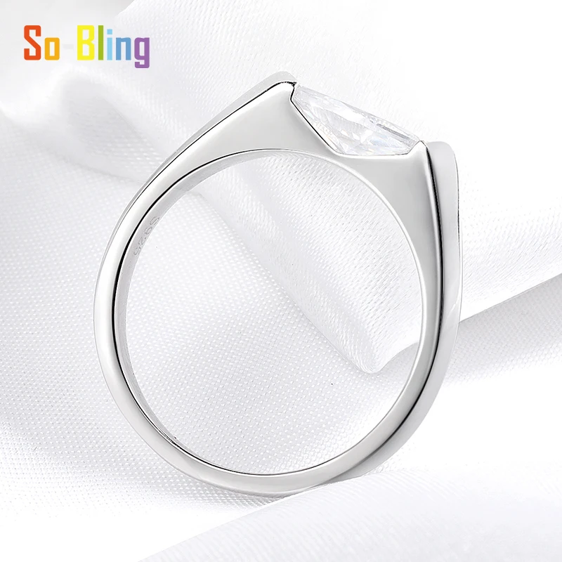 So-Bling 925 فضة خاتم 1ct 5*10 مللي متر ماركيز قطع مويسانيتي خواتم للنساء أنيقة غرامة فاخرة جودة حفلة هدية #3