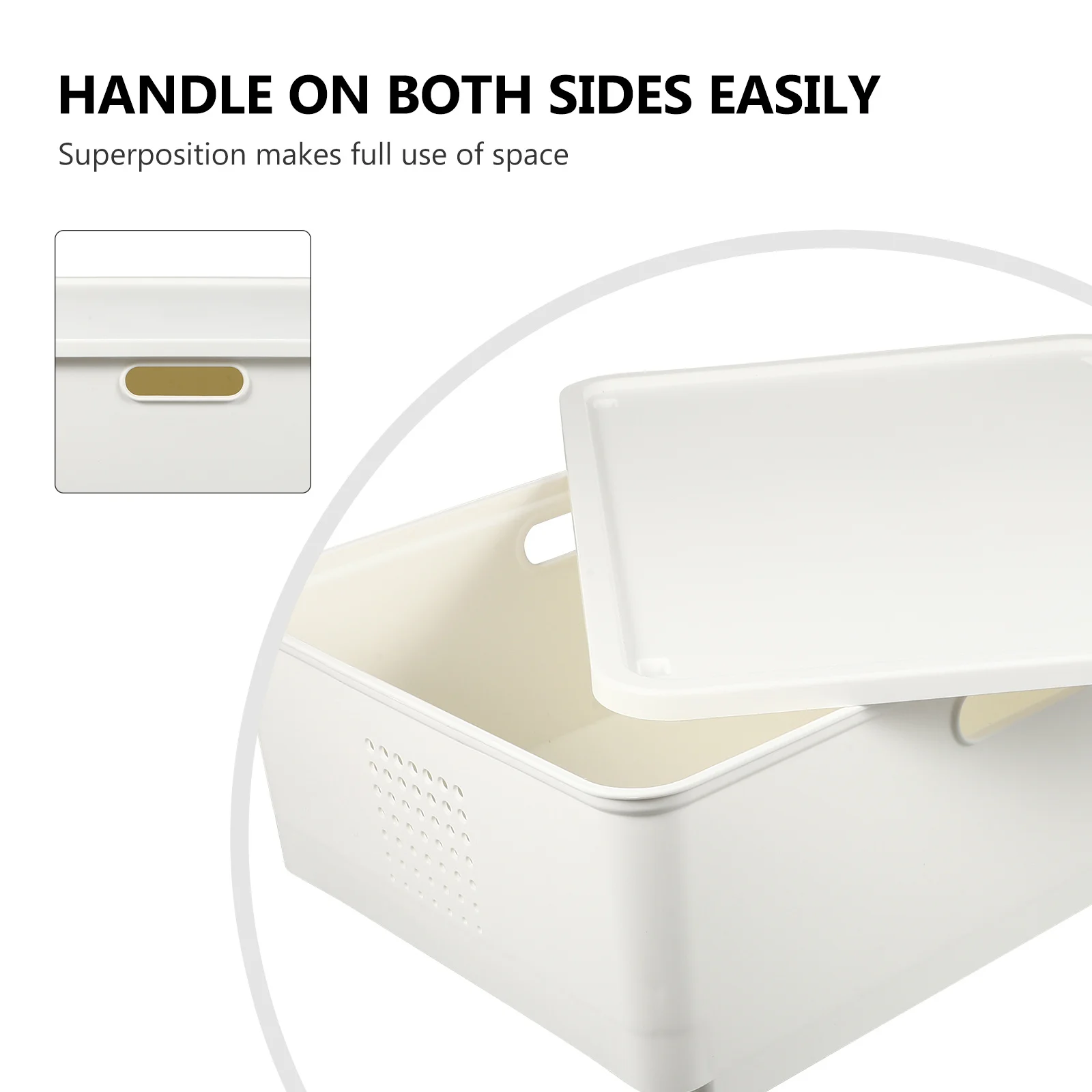 

1pc Storage Organizing Box With Lid Portable Home Supply For Daily Essentials Portable Box Living Room Bedroom Use