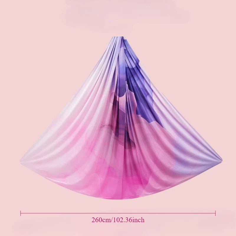 

5x2.6 M New Printed Stretch Yoga Hammock, Suitable for Use in Indoor Fitness and Yoga Studios Home Gym Yoga Training Equipment