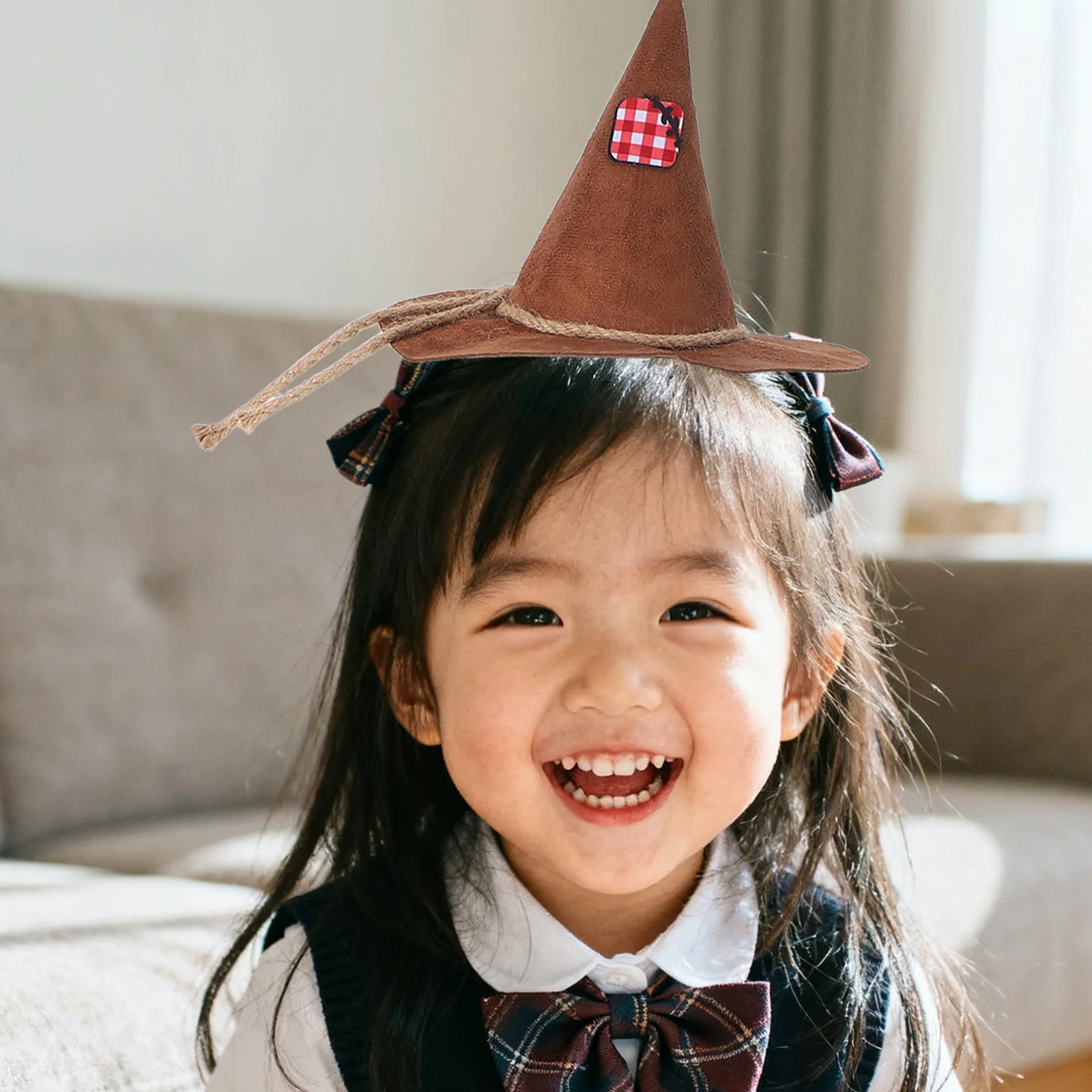 1 مجموعة الفزاعة زي الاكسسوارات أنيق قبعة عقال قفازات هالوين الحصاد مهرجان تأثيري مجموعة فزاعة زي مجموعة