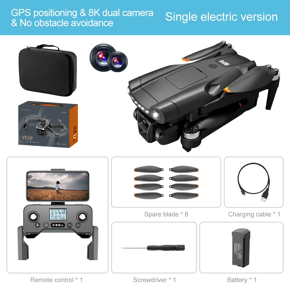 

V198 Original GPS Drone 5G Professional 8K HD Aerial Photography Dual-Camera Omnidirectional Obstacle Avoidance Drone