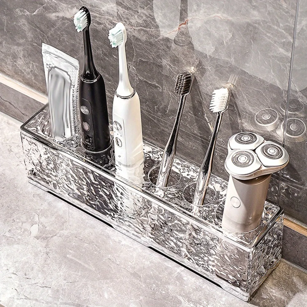 Toothbrush Holder Stand Countertop Toothbrush Razor Storage Rack Tooth Brush Toothpaste Organizer Shelf Bathroom Accessories